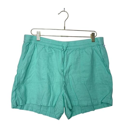 J.Crew Factory Linen Blend Chino Short Lightweight Sunwashed Mint Women L - Picture 1 of 7